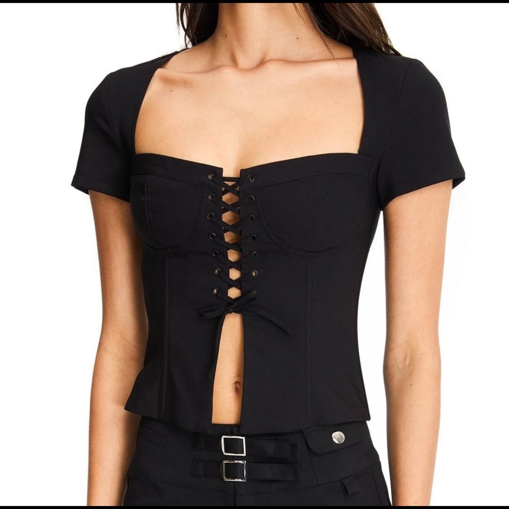 I.AM.GIA Evita corset bustier lace up front top